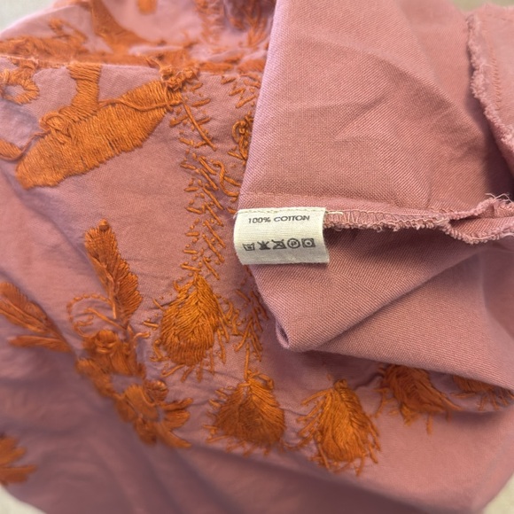 Magnolia pearl top. Dusty pink with orange stitching - Picture 3 of 4